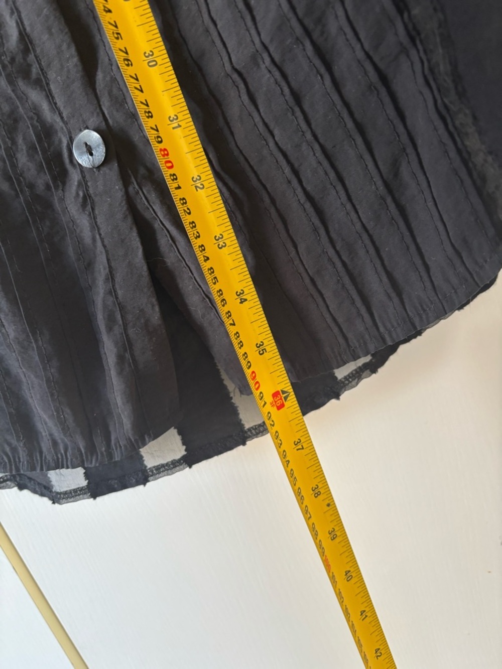 Zara Black Sheer Pleated Button-Up Blouse Gothic Whimsigoth Medium Minimalist - Picture 9 of 14